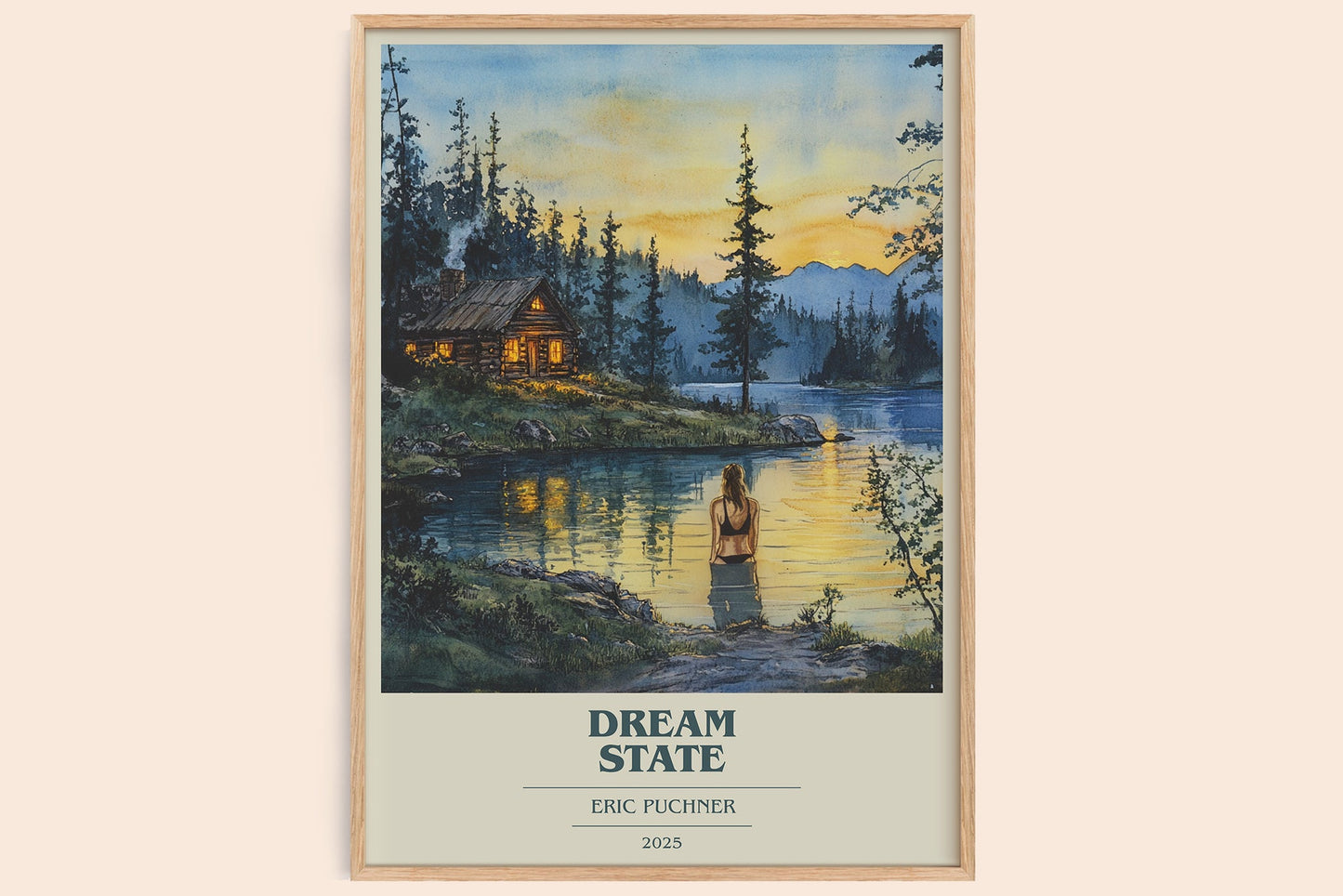Dream State book cover book poster by Eric Puchner – framed literary art print