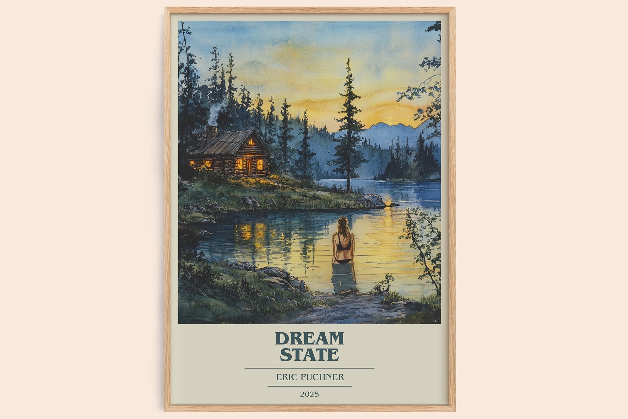 Dream State book cover book poster by Eric Puchner – framed literary art print