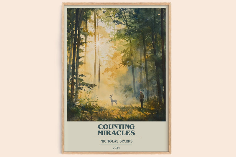 Counting Miracles book cover book poster by Nicholas Sparks – framed literary art print