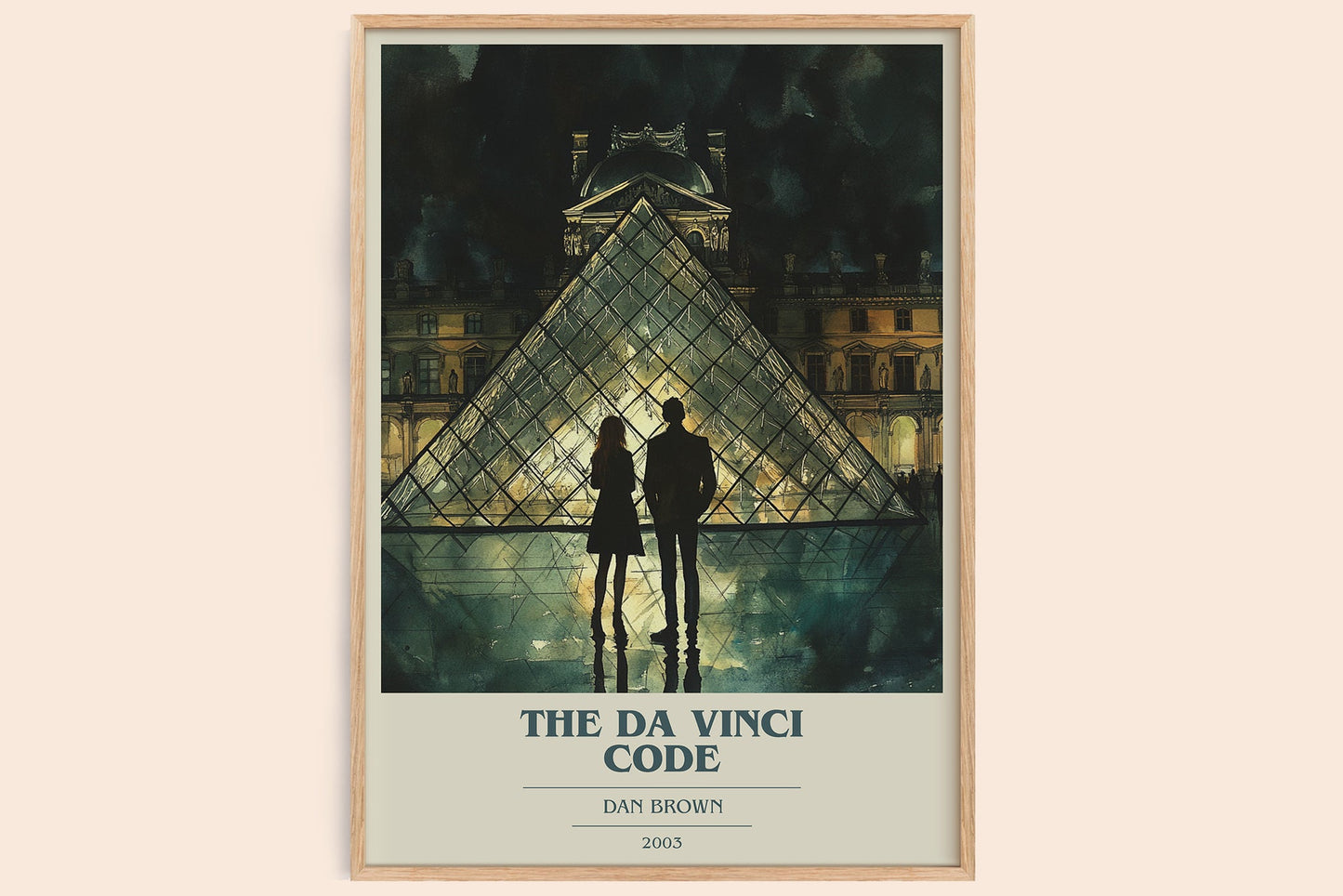 The Da Vinci Code book cover book poster by Dan Brown – framed literary art print