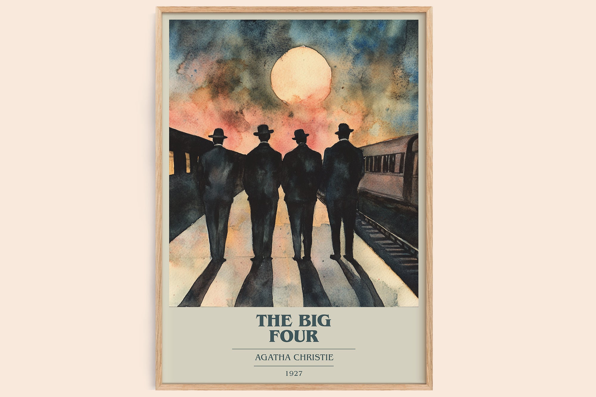 The Big Four book cover book poster by Agatha Christie – framed literary art print