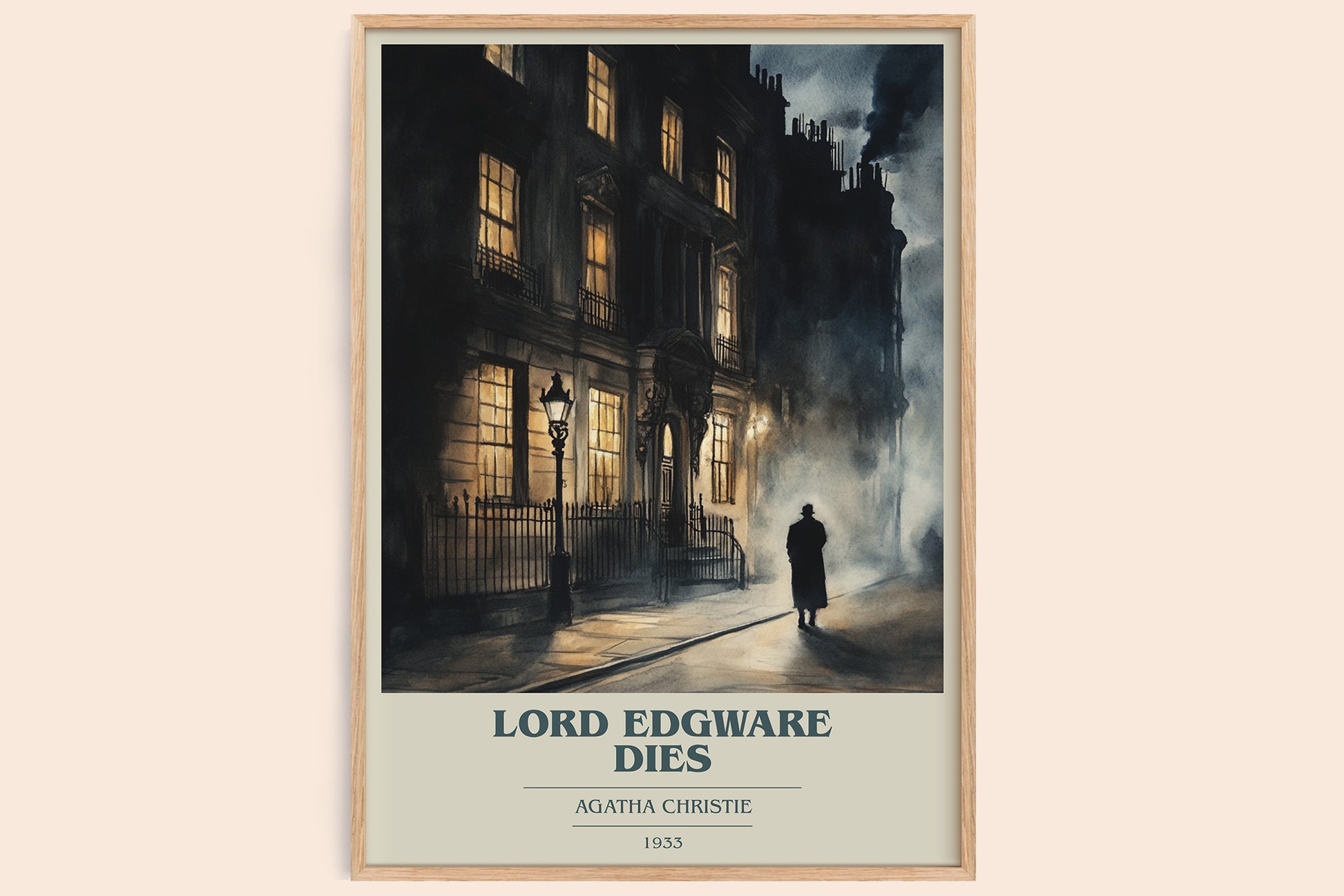 Lord Edgware Dies book cover book poster by Agatha Christie – framed literary art print