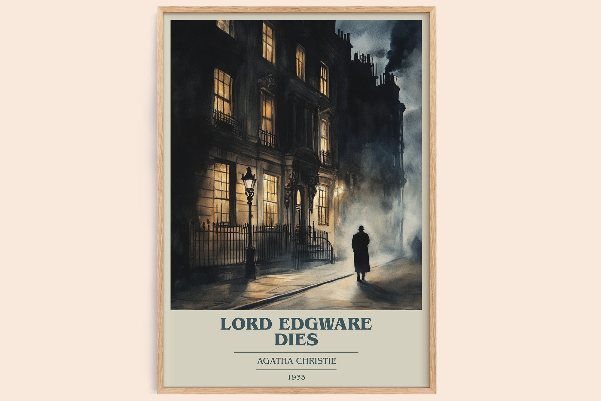 Lord Edgware Dies book cover book poster by Agatha Christie – framed literary art print