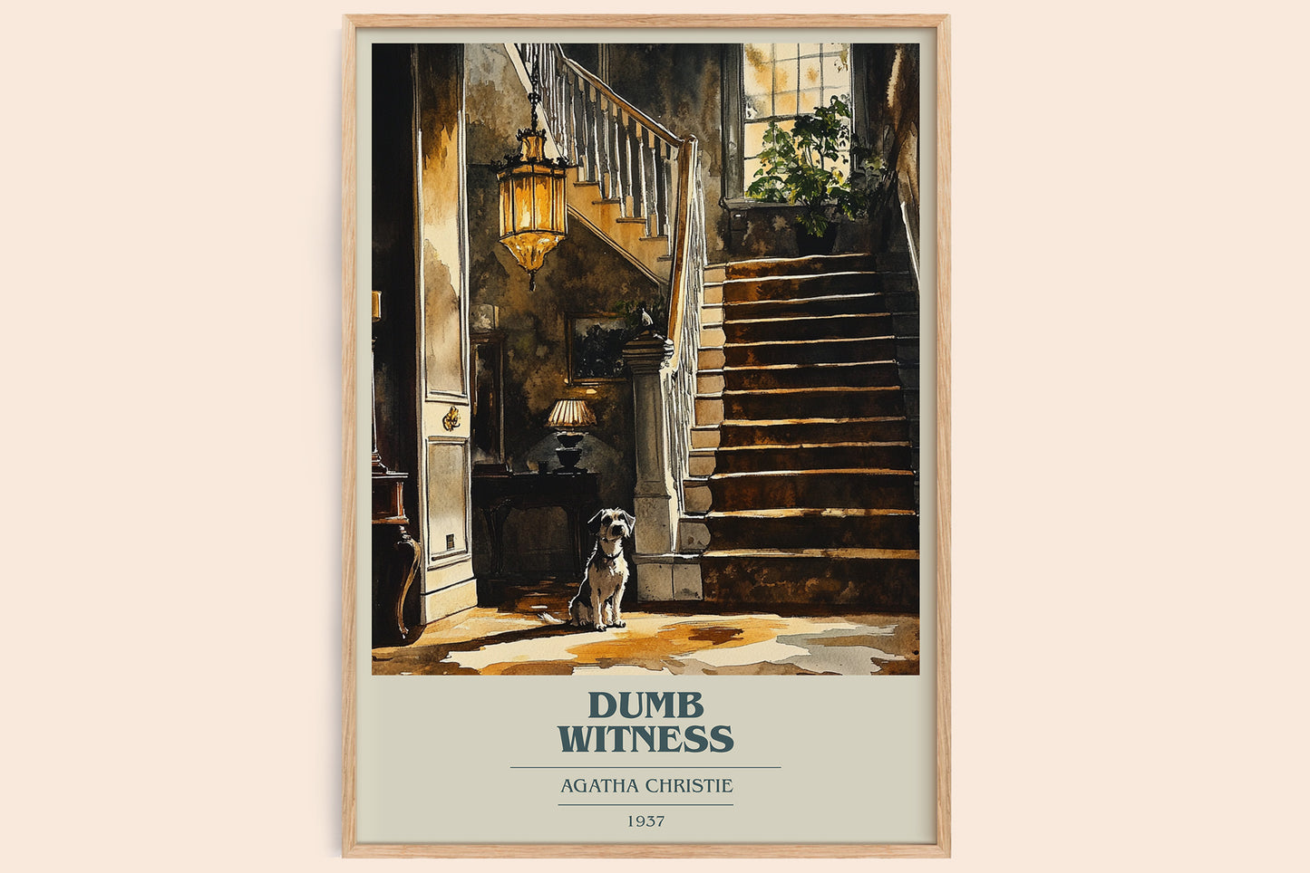 Dumb Witness book cover book poster by Agatha Christie – framed literary art print