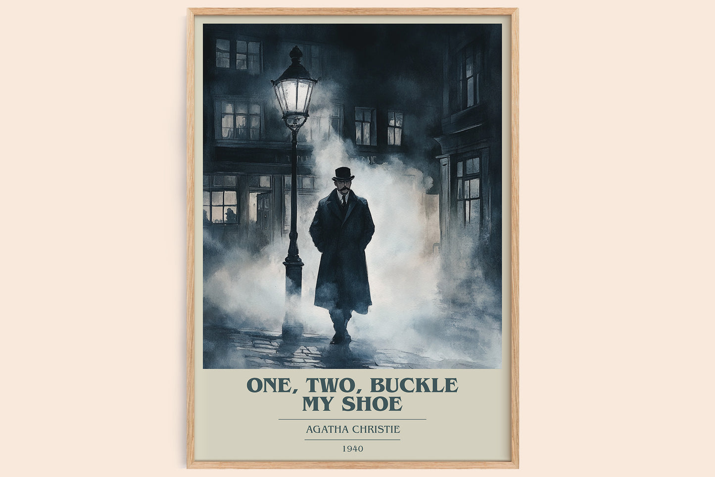 One, Two, Buckle My Shoe book cover book poster by Agatha Christie – framed literary art print