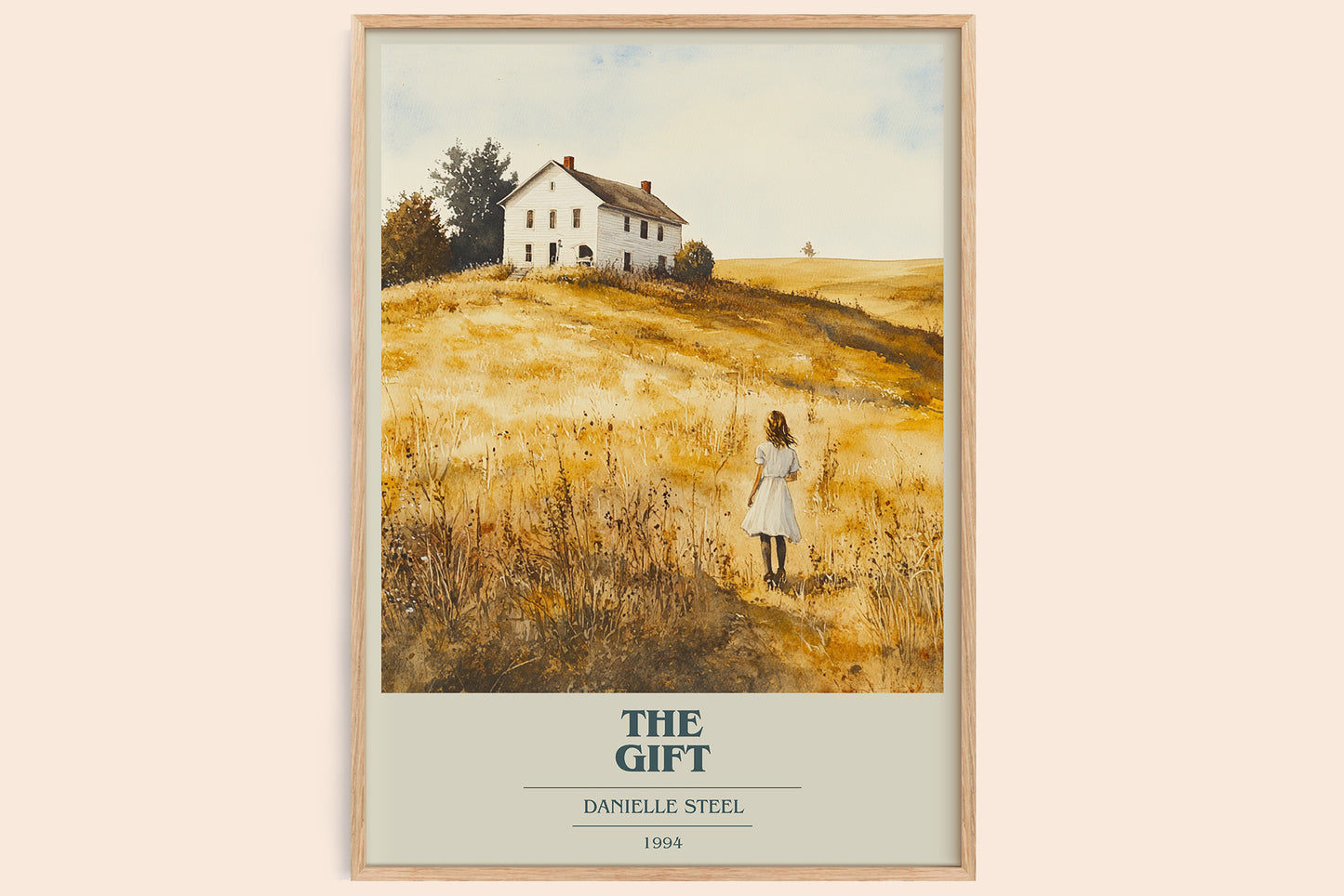 The Gift book cover print in frame leaning in hallway – romance wall art