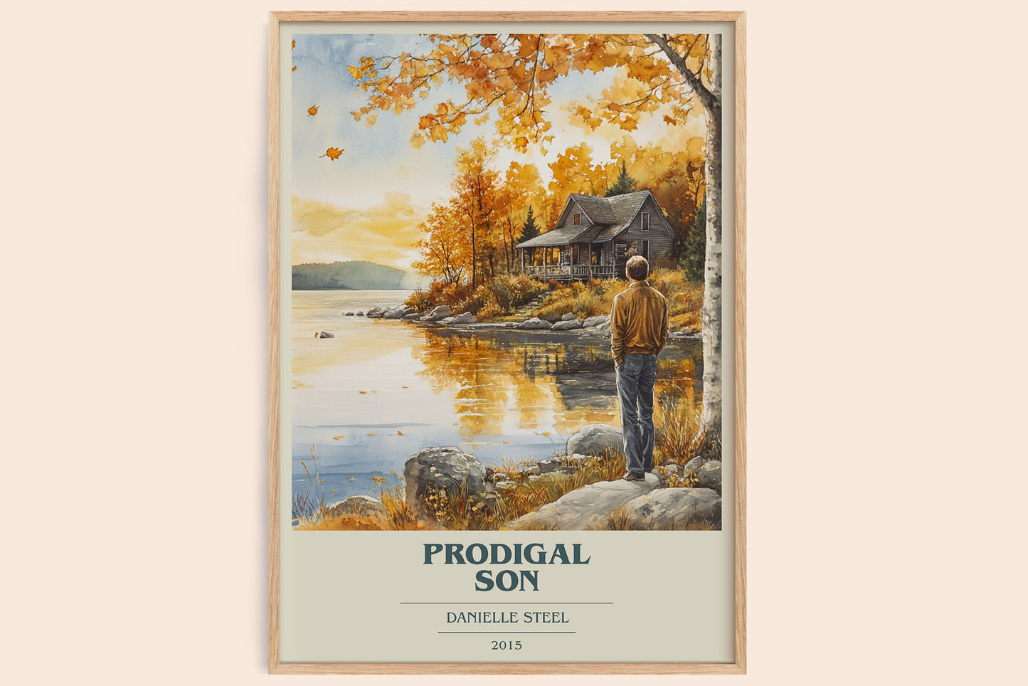 Prodigal Son book cover book poster by Danielle Steel – framed literary art print