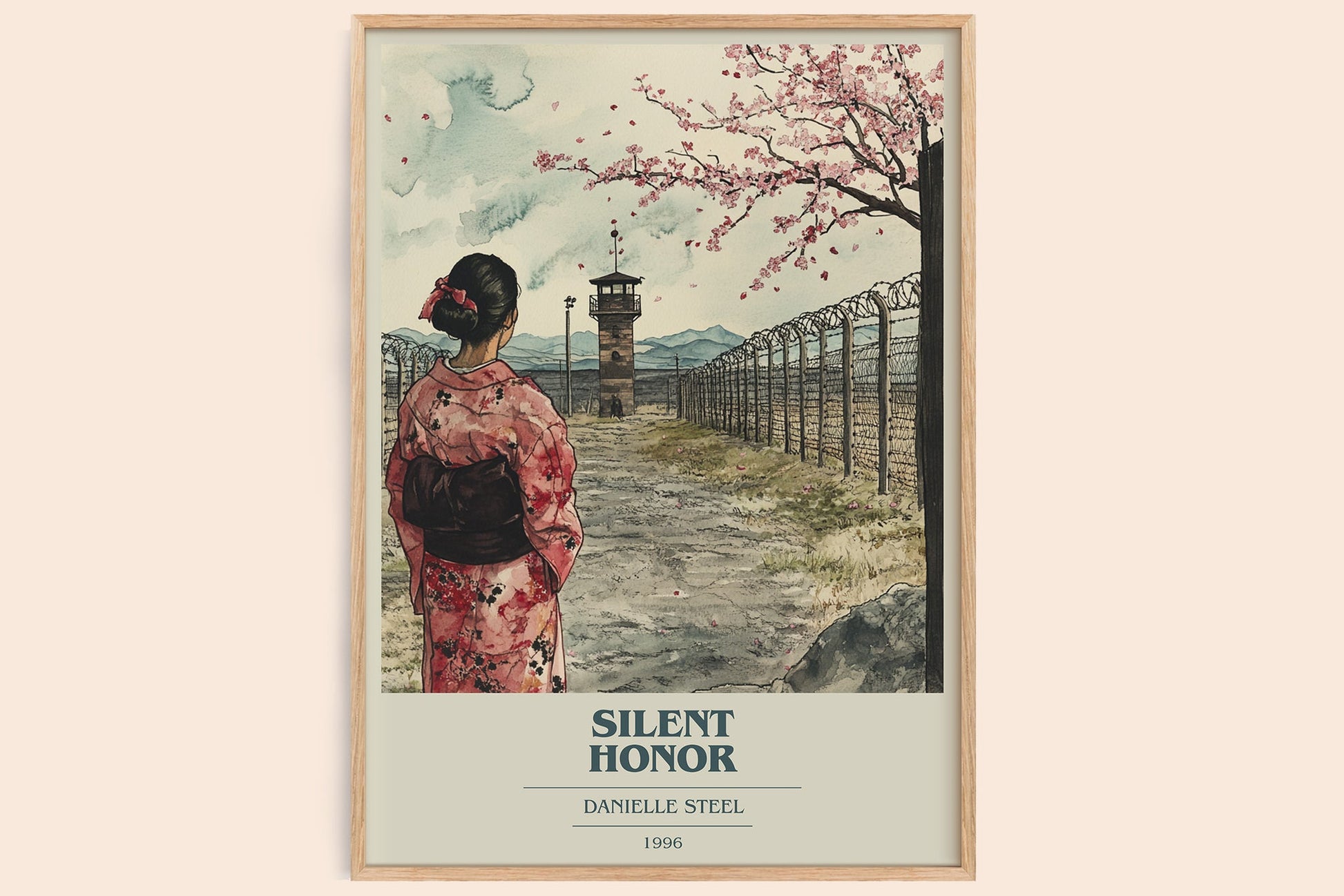 Silent Honour book cover book poster by Danielle Steel – framed literary art print