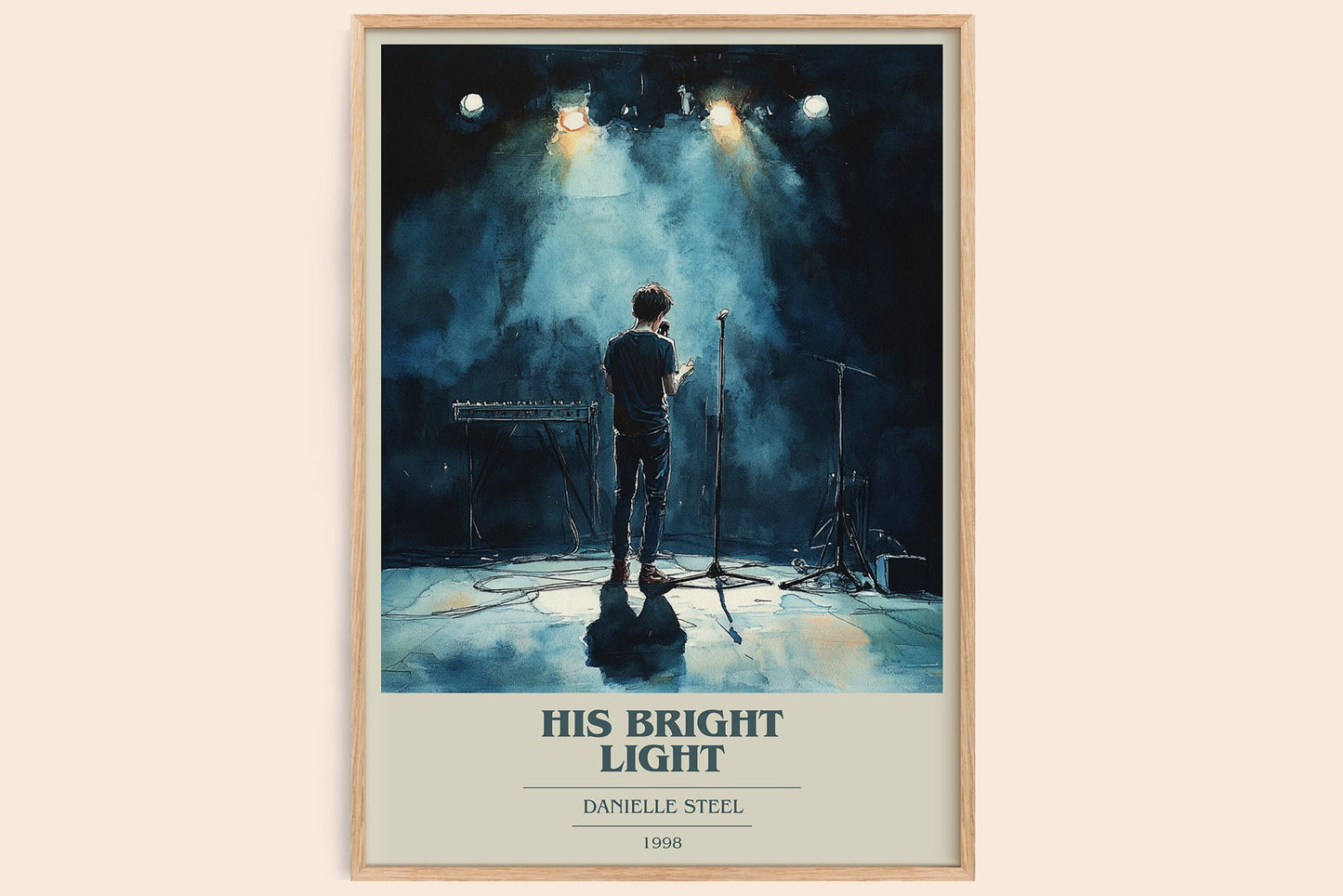 His Bright Light book cover book poster by Danielle Steel – framed literary art print