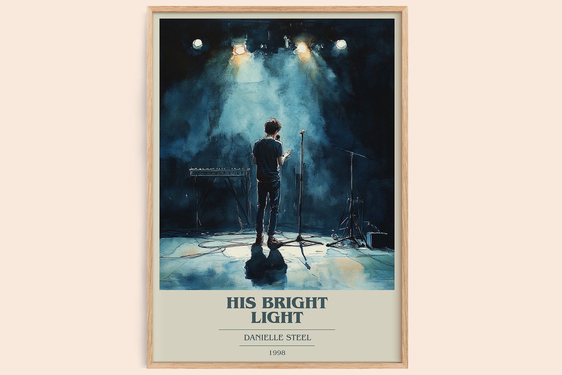 His Bright Light book cover book poster by Danielle Steel – framed literary art print