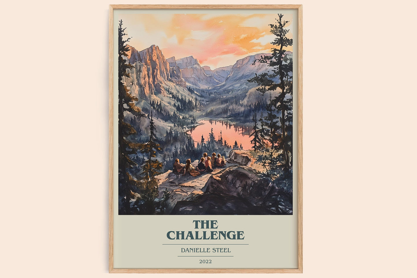 The Challenge book cover book poster by Danielle Steel – framed literary art print