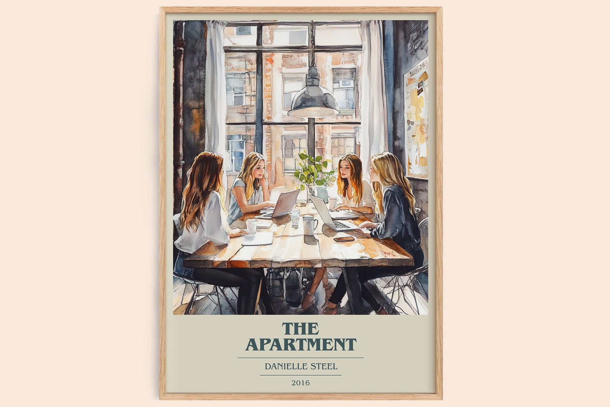 The Apartment book cover book poster by Danielle Steel – framed literary art print