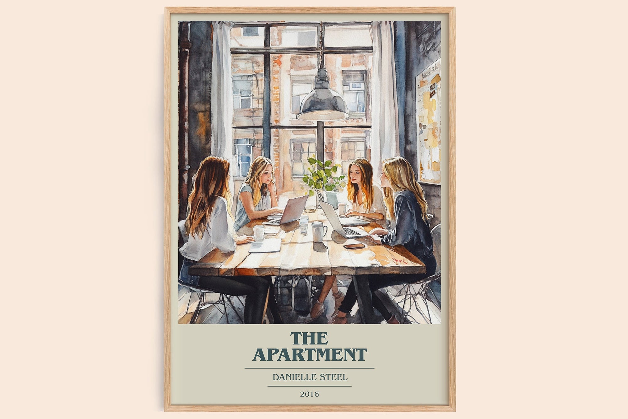 The Apartment book cover book poster by Danielle Steel – framed literary art print
