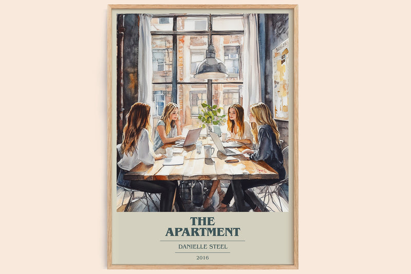 The Apartment Book Cover Poster by Danielle Steel (Modern Minimalist style)