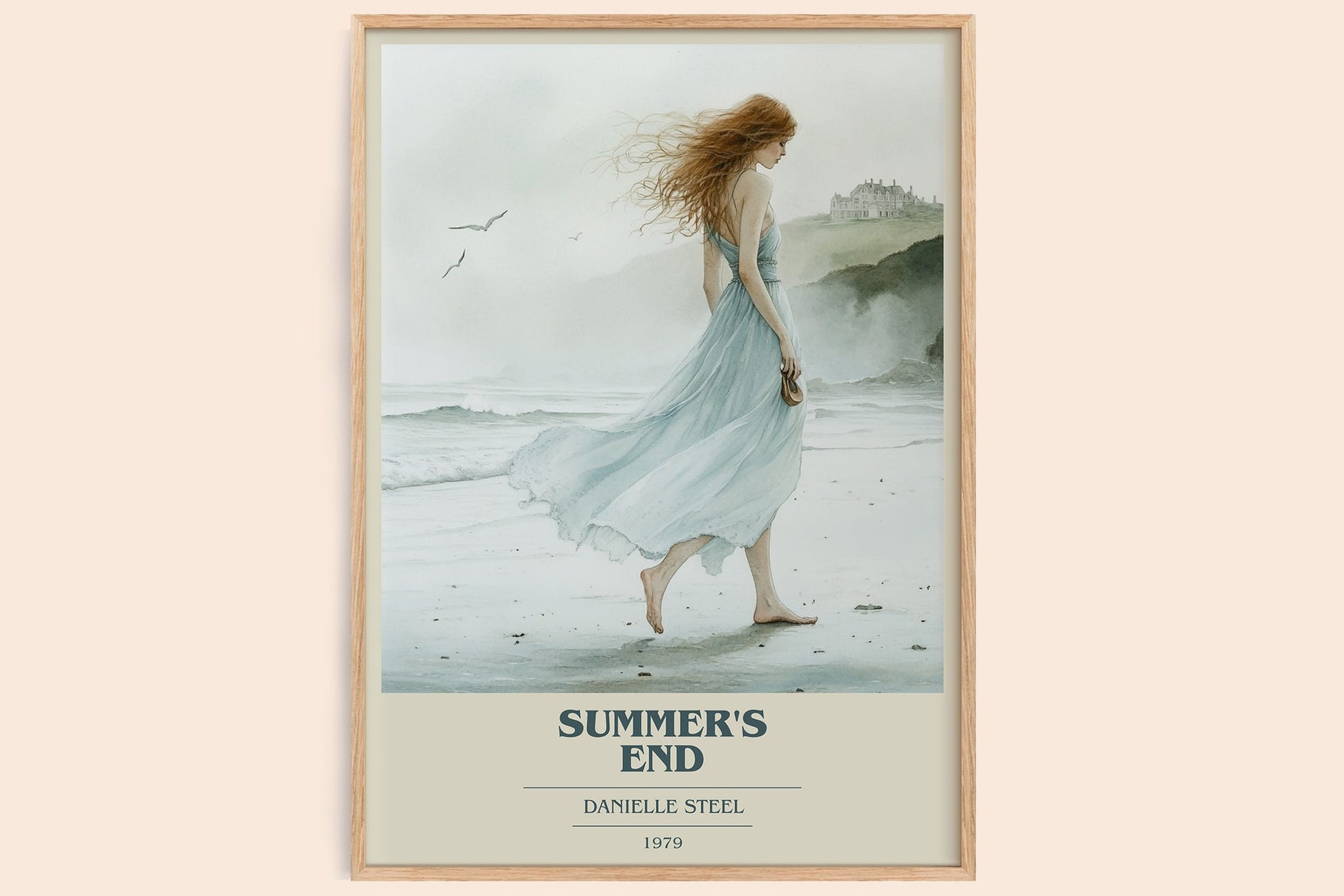 Summer's End book cover book poster by Danielle Steel – framed literary art print