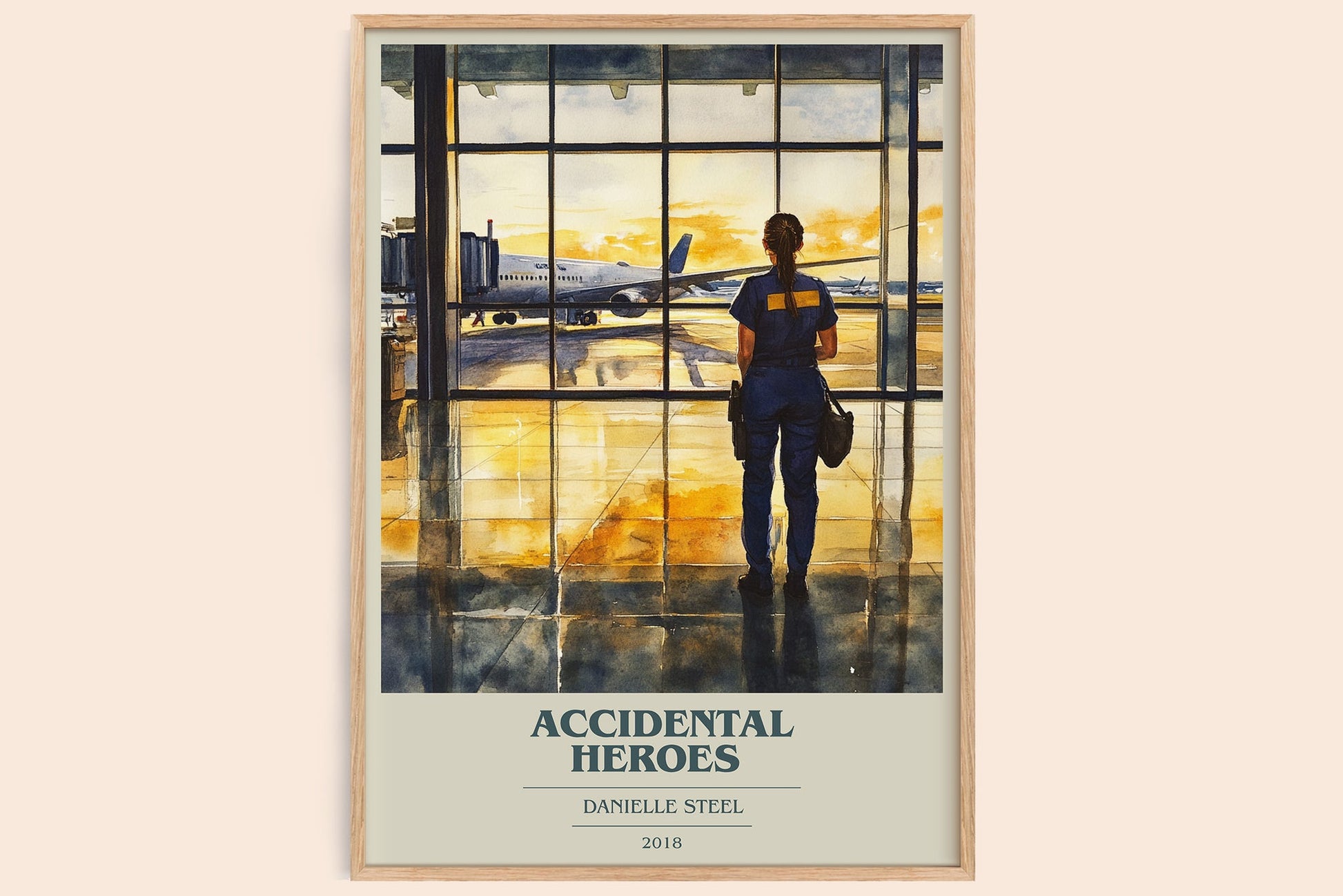 Accidental Heroes book cover book poster by Danielle Steel – framed literary art print