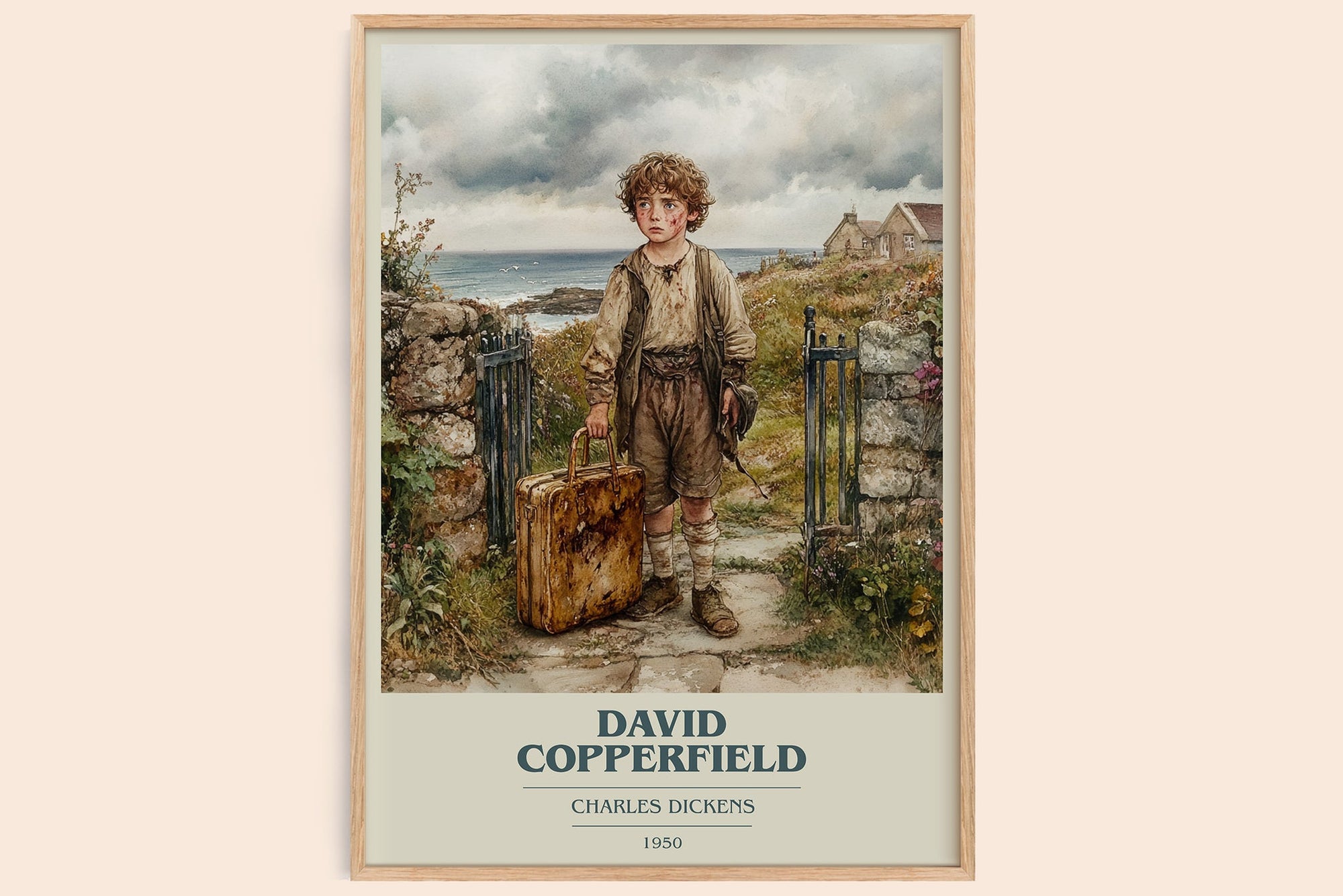 David Copperfield book cover book poster by Charles Dickens – framed literary art print
