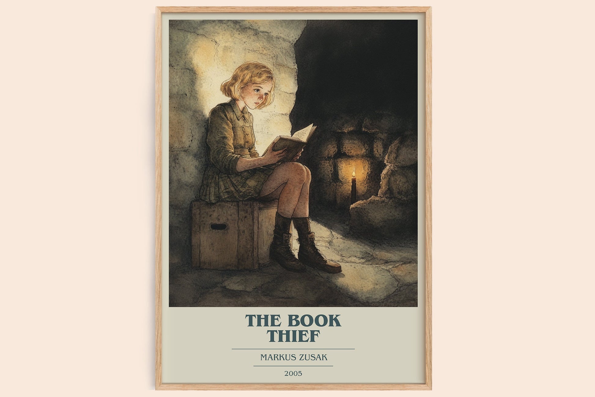 The Book Thief book cover book poster by Markus Zusak – framed literary art print