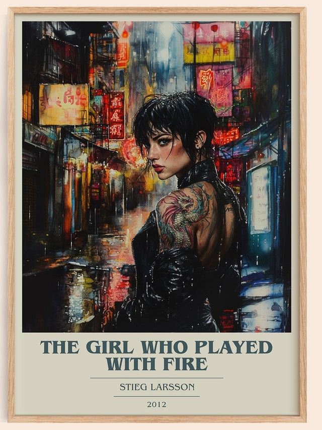 The Girl Who Played with Fire Book Cover Poster by Stieg Larsson