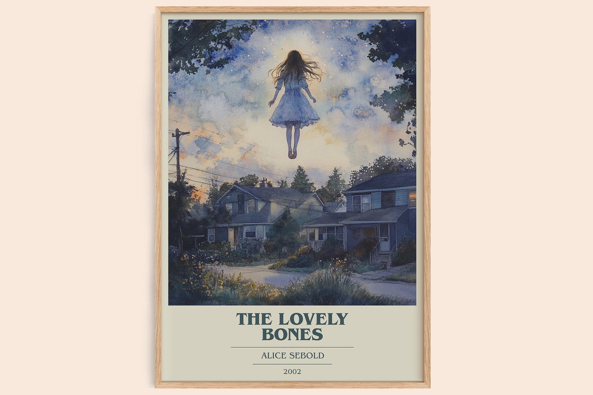 The Lovely Bones book cover book poster by Alice Sebold – framed literary art print
