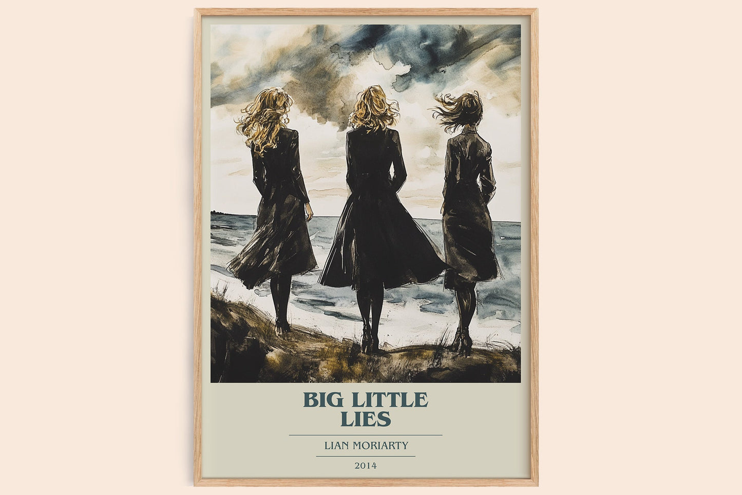 Big Little Lies book cover book poster by Lian Moriarty – framed literary art print
