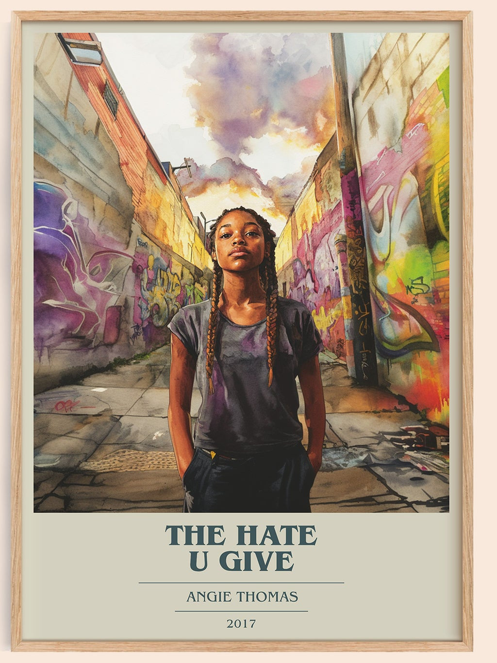 The Hate U Give book cover book poster by Angie Thomas – framed literary art print