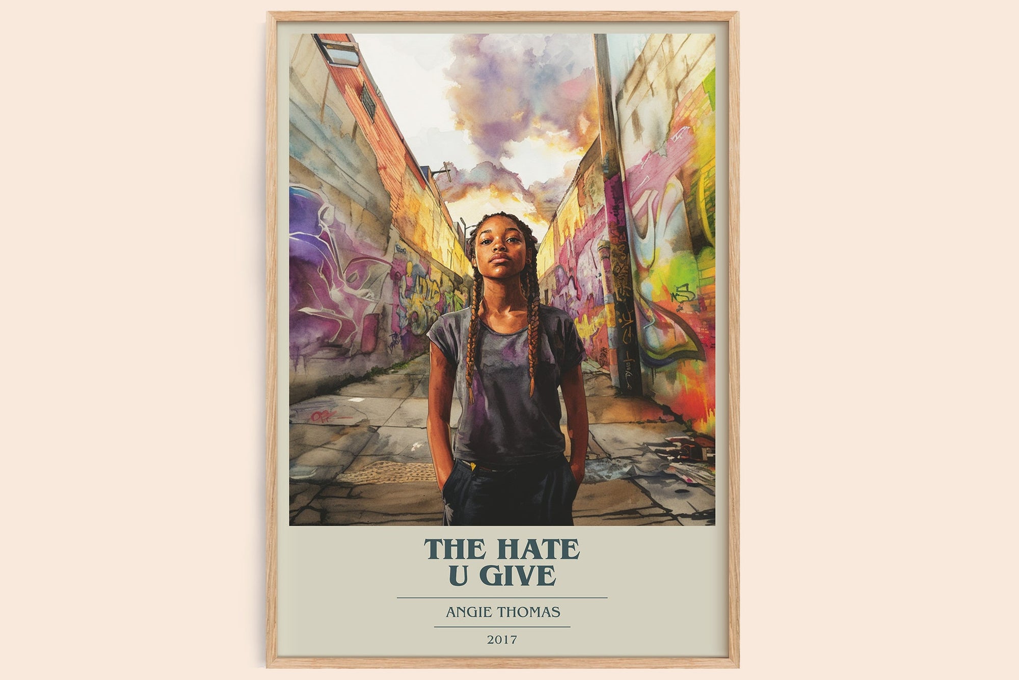 The Hate U Give book cover book poster by Angie Thomas – framed literary art print