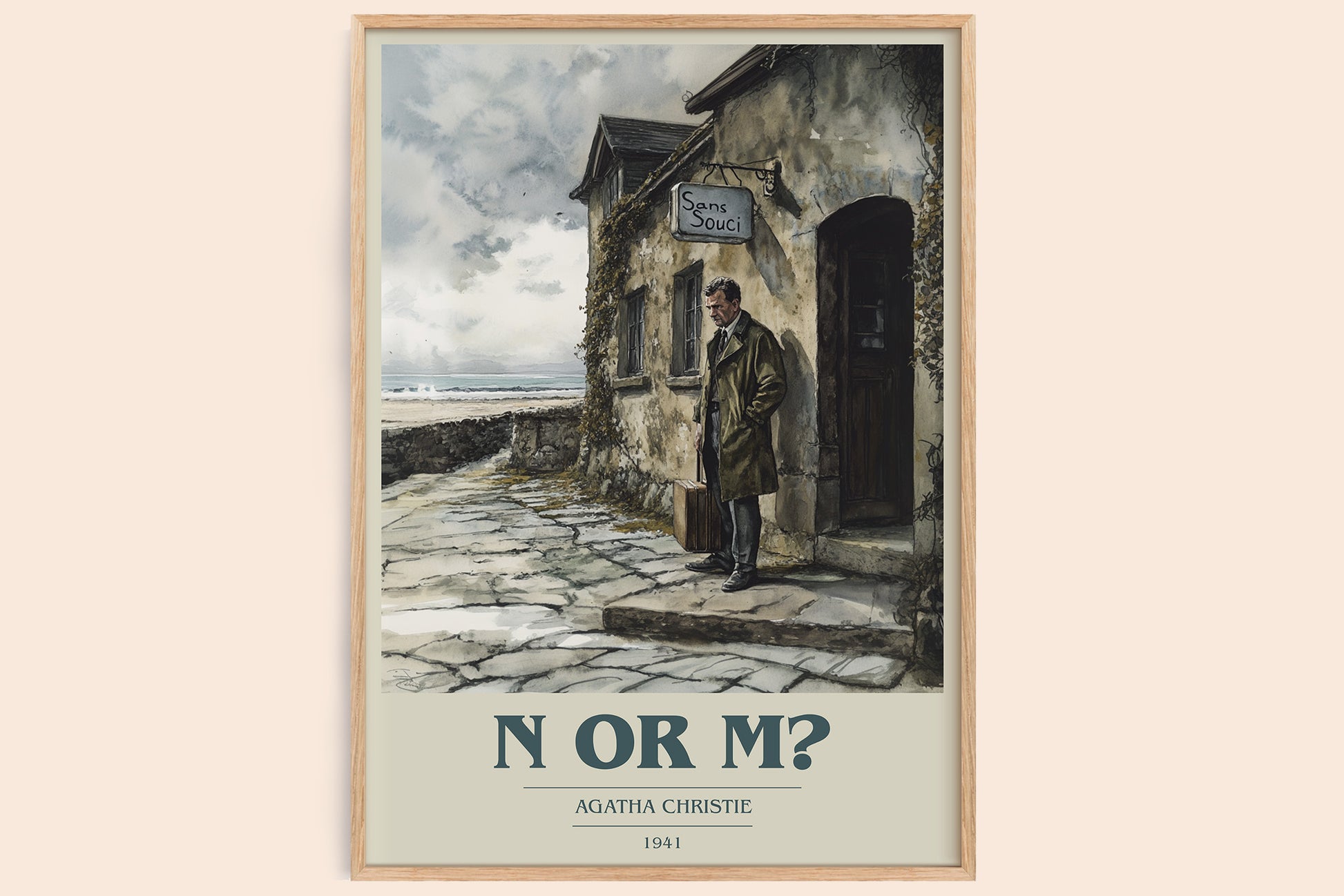 N Or M? book cover book poster by Agatha Christie – framed literary art print
