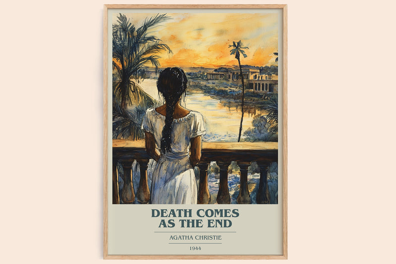Death Comes as the End book cover book poster by Agatha Christie – framed literary art print