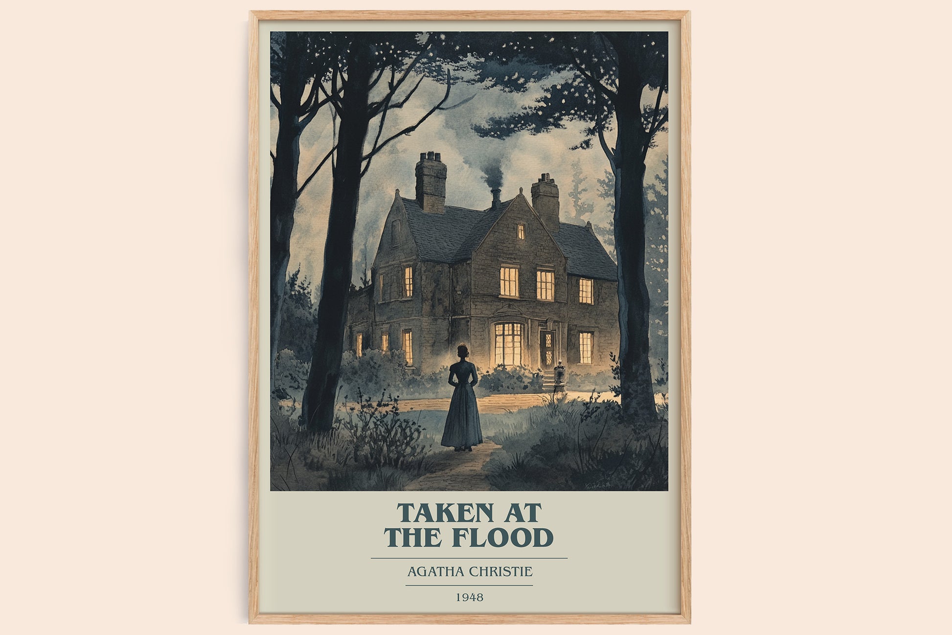 Taken at the Flood book cover book poster by Agatha Christie – framed literary art print