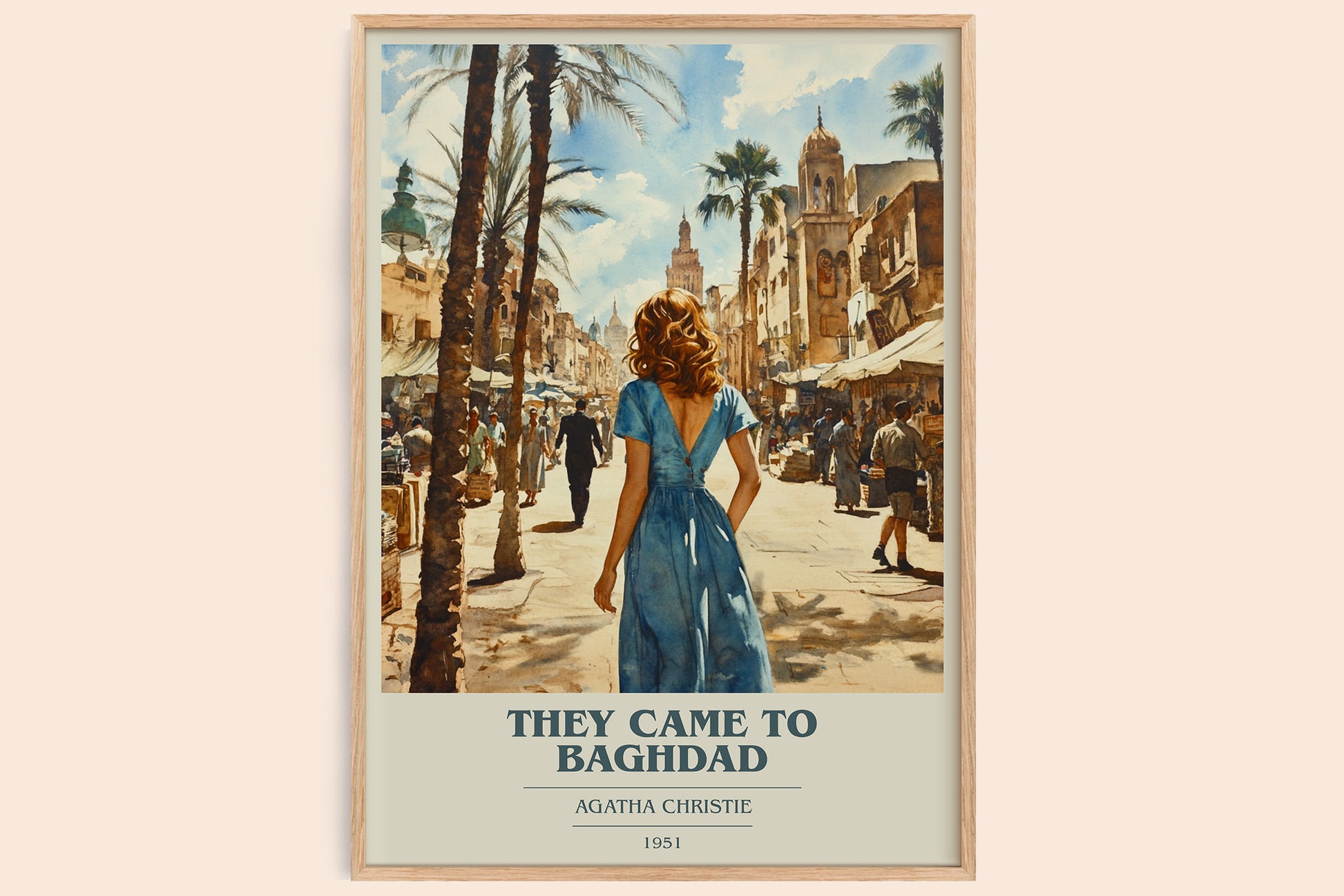 They Came to Baghdad book cover book poster by Agatha Christie – framed literary art print