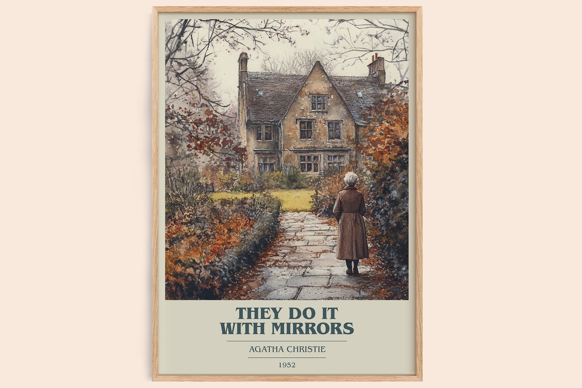 They Do It with Mirrors book cover book poster by Agatha Christie – framed literary art print