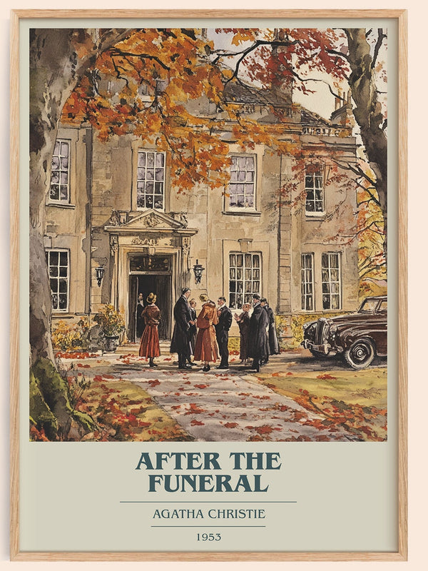 After the Funeral book cover book poster by Agatha Christie – framed literary art print