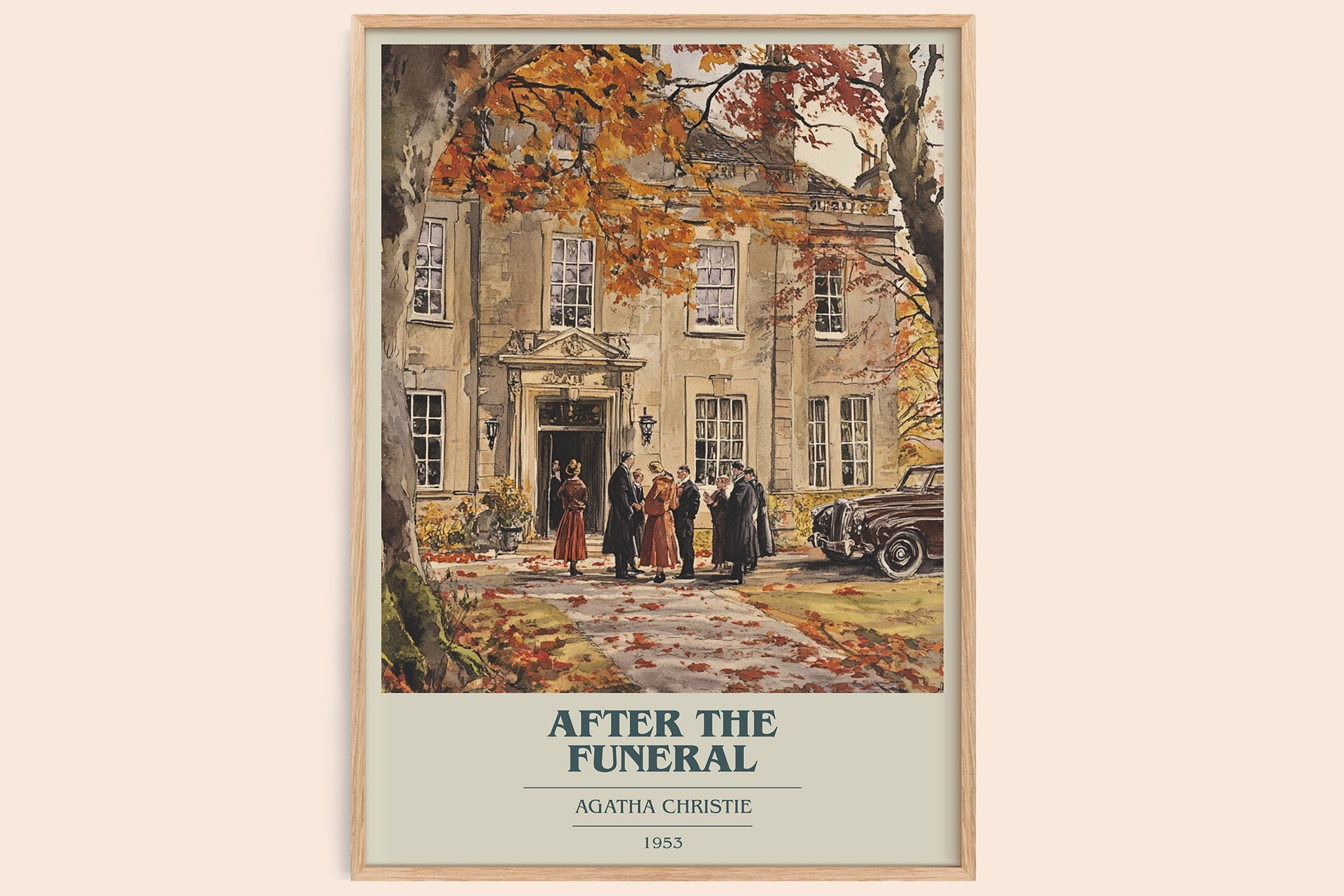 After the Funeral book cover book poster by Agatha Christie – framed literary art print