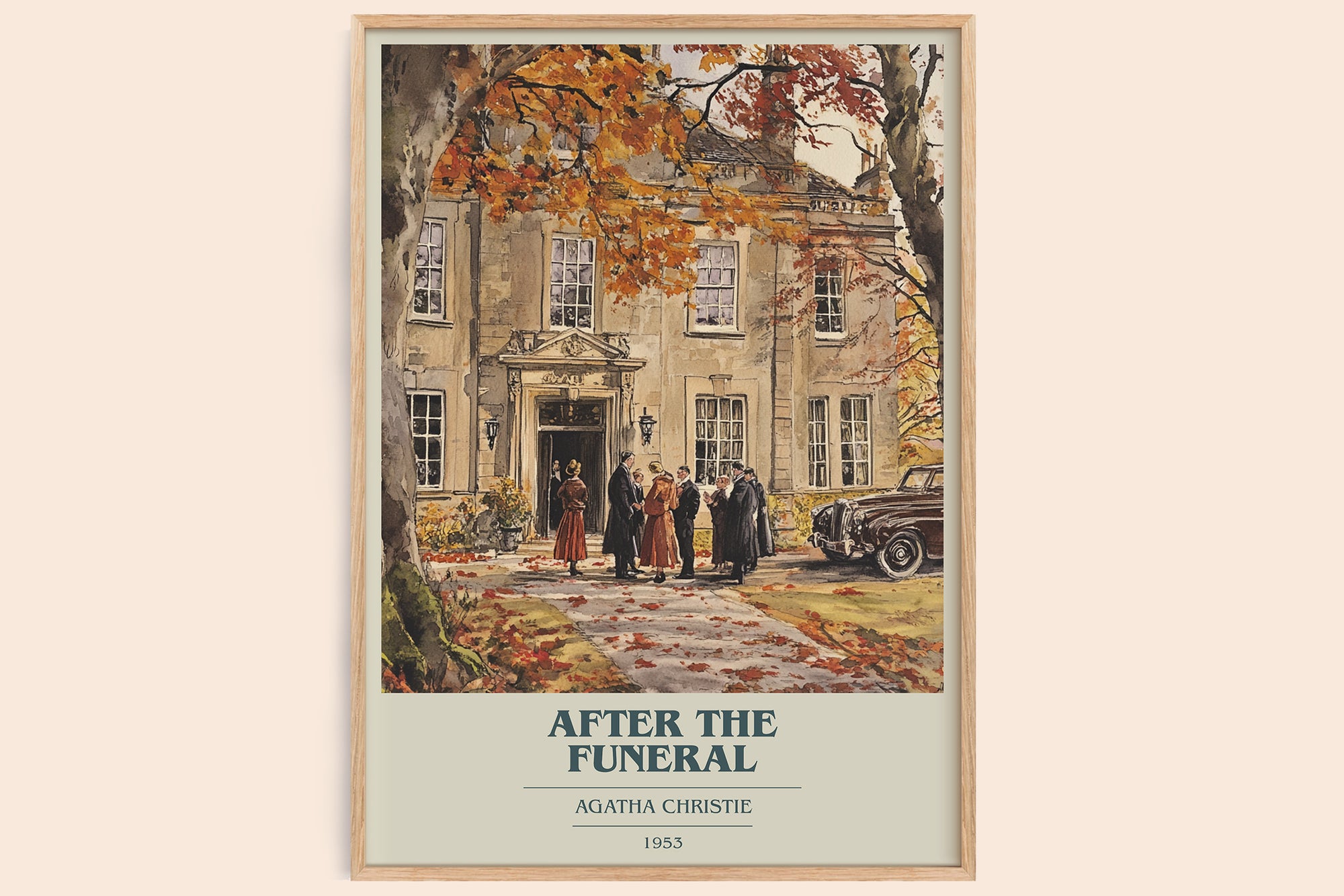 After the Funeral book cover book poster by Agatha Christie – framed literary art print