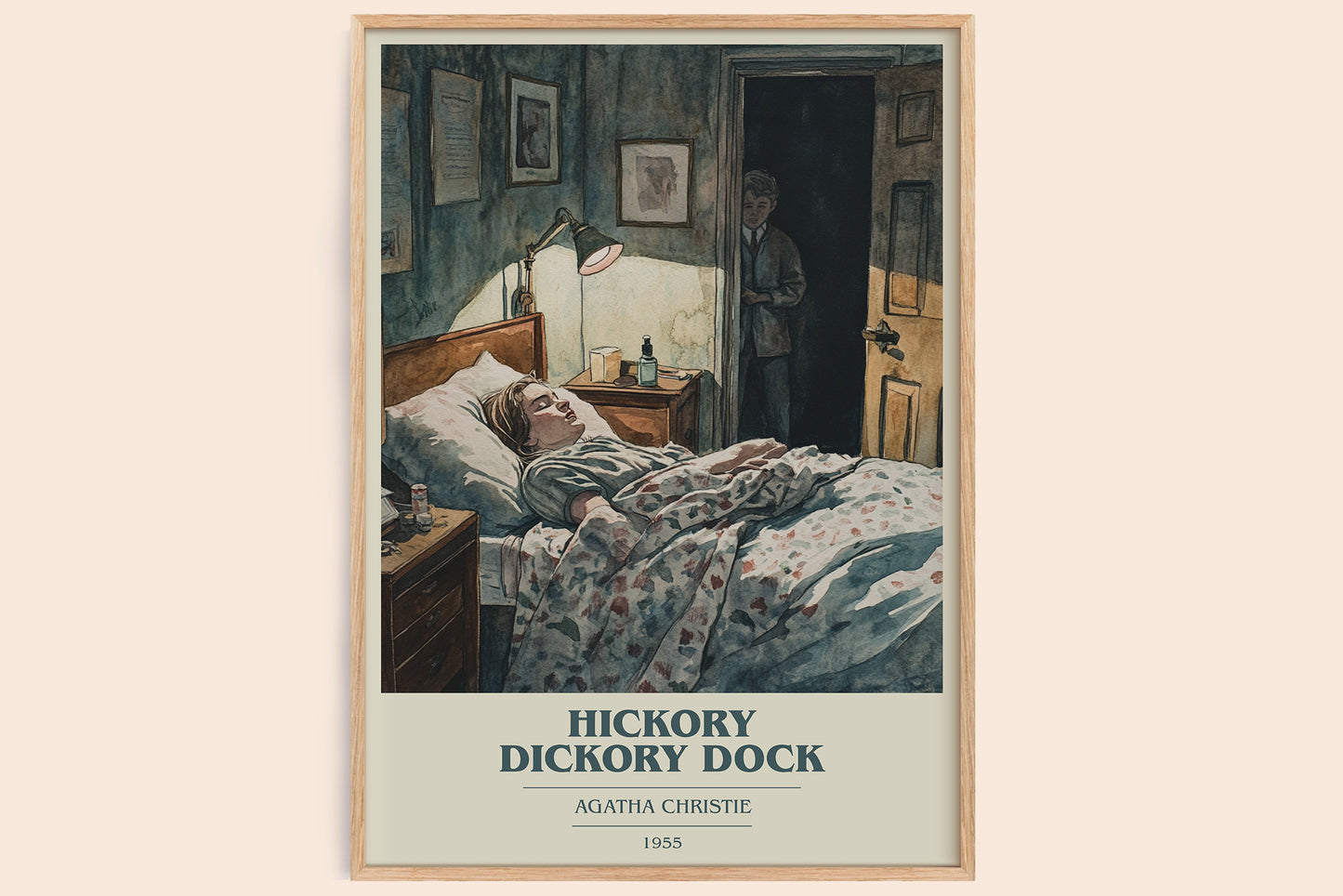Hickory Dickory Dock book cover book poster by Agatha Christie – framed literary art print