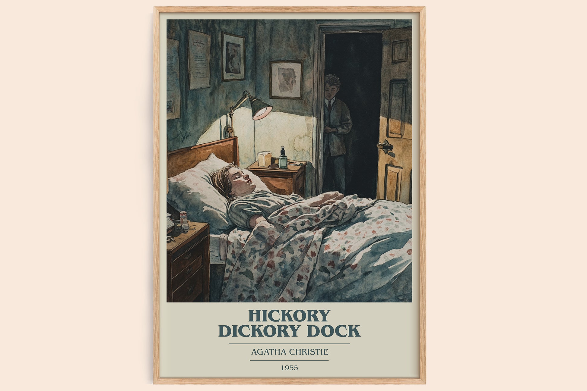 Hickory Dickory Dock book cover book poster by Agatha Christie – framed literary art print