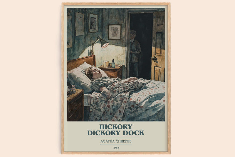 Hickory Dickory Dock book cover book poster by Agatha Christie – framed literary art print