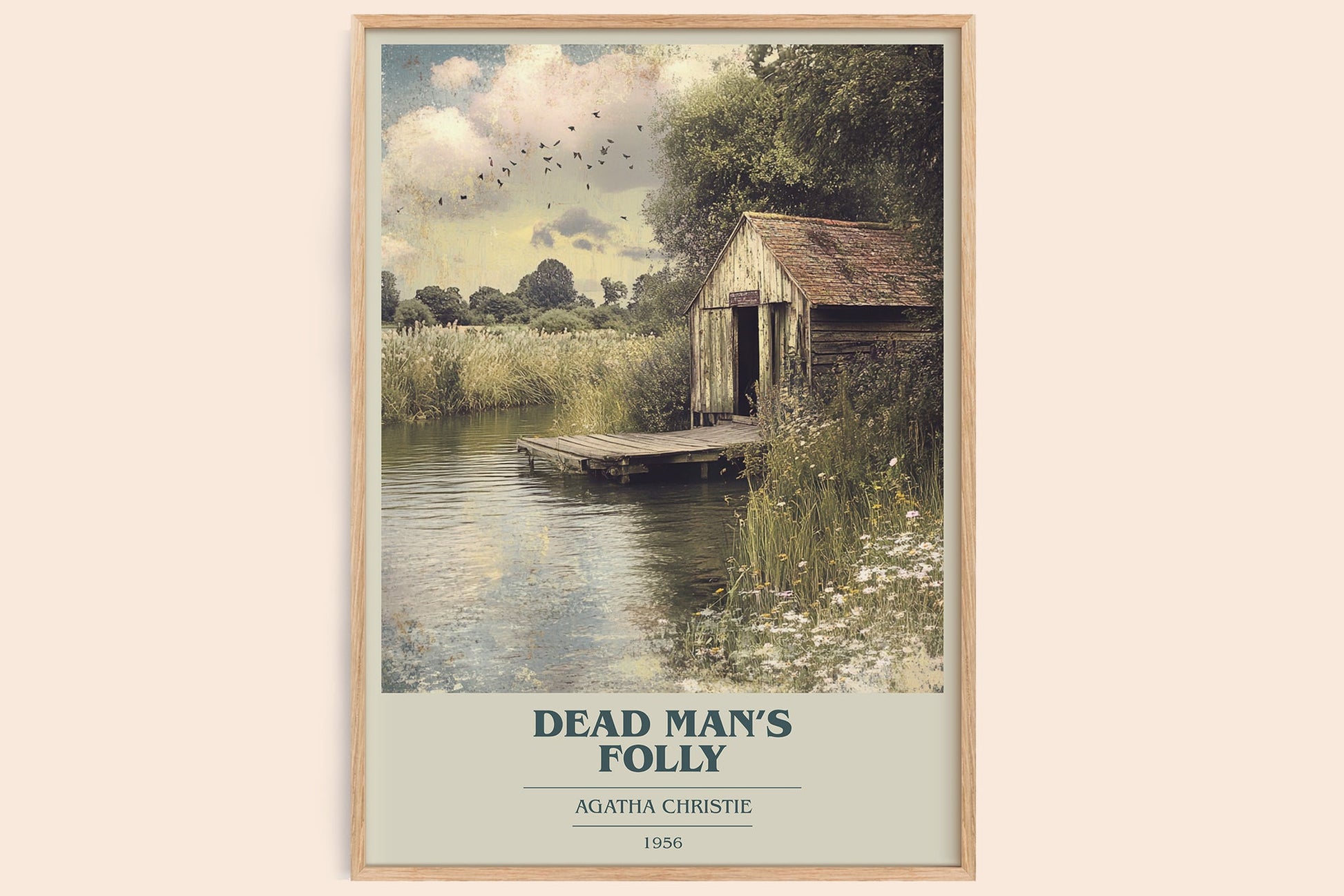 Dead Man's Folly book cover book poster by Agatha Christie – framed literary art print