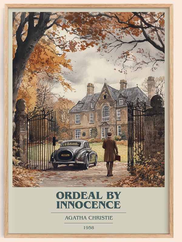 Ordeal by Innocence book cover book poster by Agatha Christie – framed literary art print
