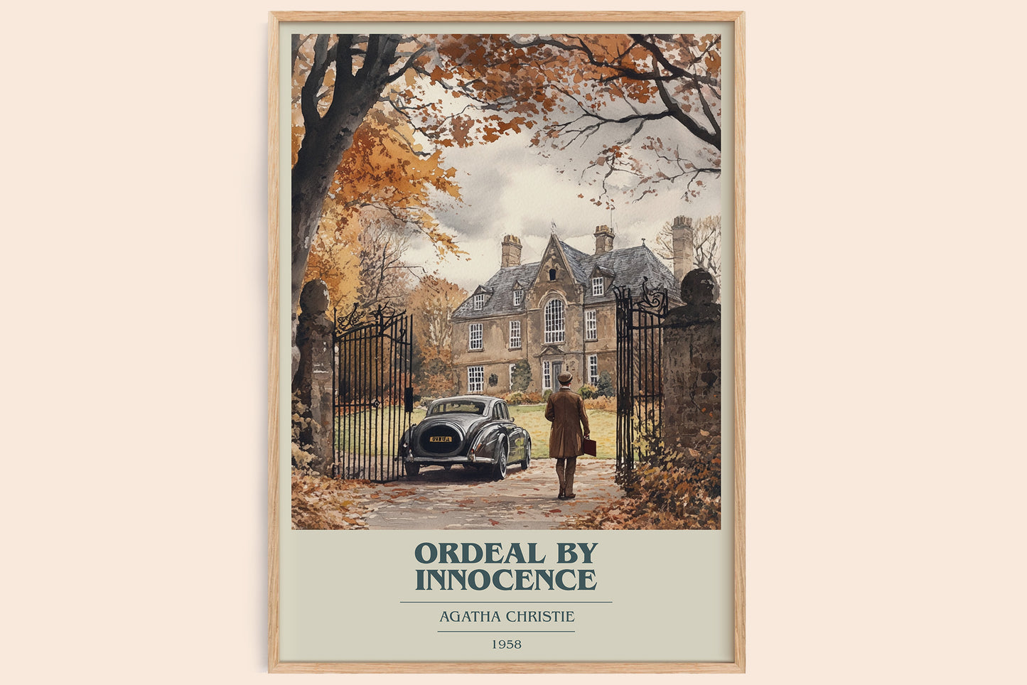 Ordeal by Innocence book cover book poster by Agatha Christie – framed literary art print