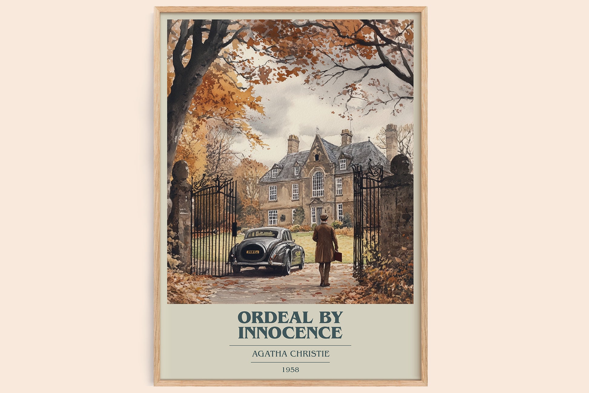 Ordeal by Innocence book cover book poster by Agatha Christie – framed literary art print