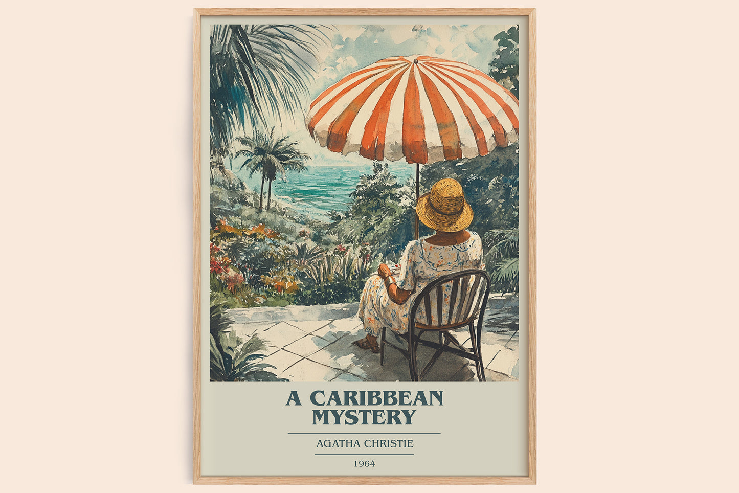A Caribbean Mystery book cover book poster by Agatha Christie – framed literary art print