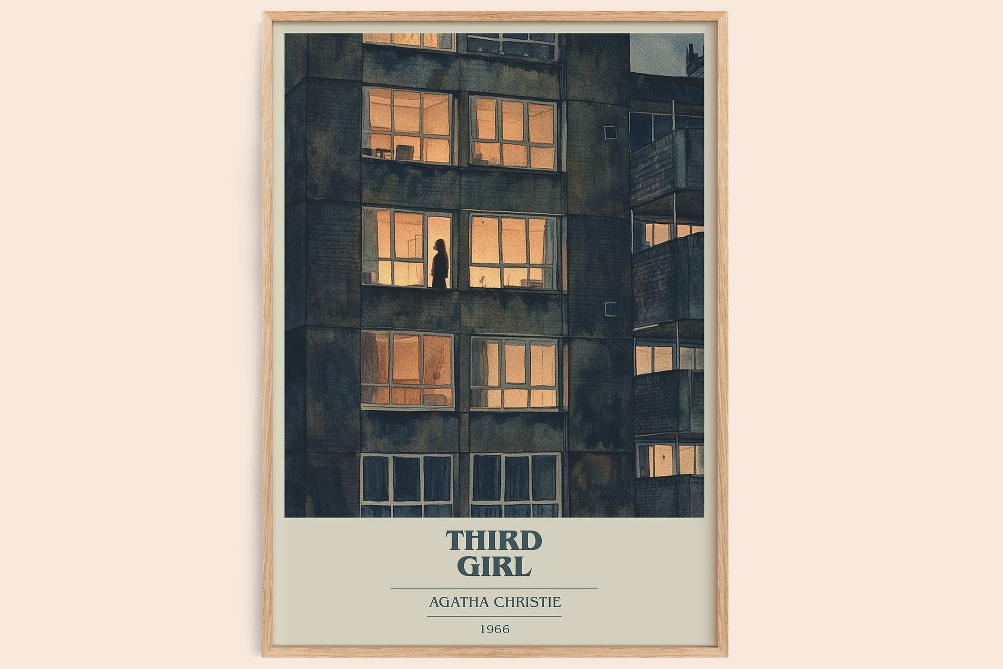 Third Girl book cover book poster by Agatha Christie – framed literary art print