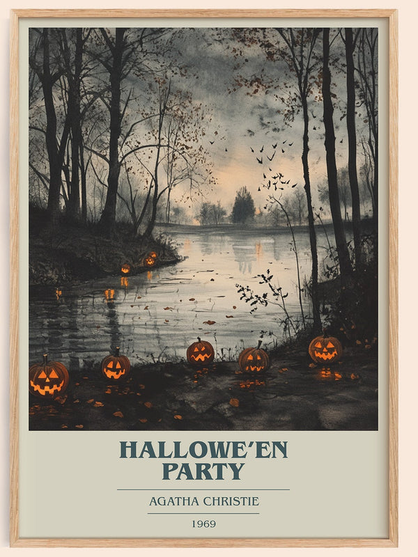 Hallowe'en Party book cover book poster by Agatha Christie – framed literary art print