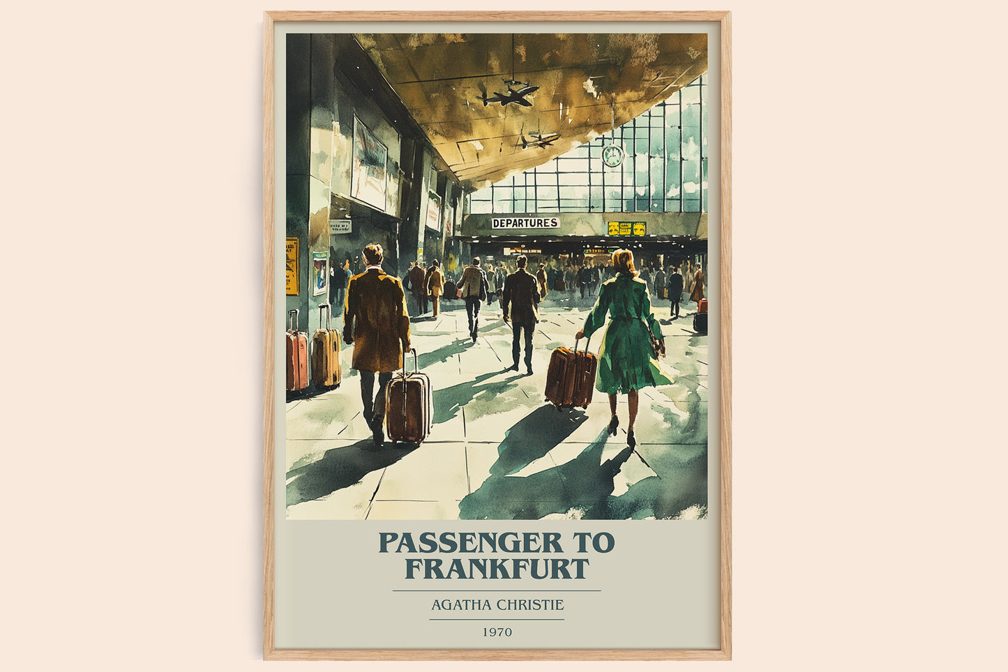 Passenger to Frankfurt book cover book poster by Agatha Christie – framed literary art print