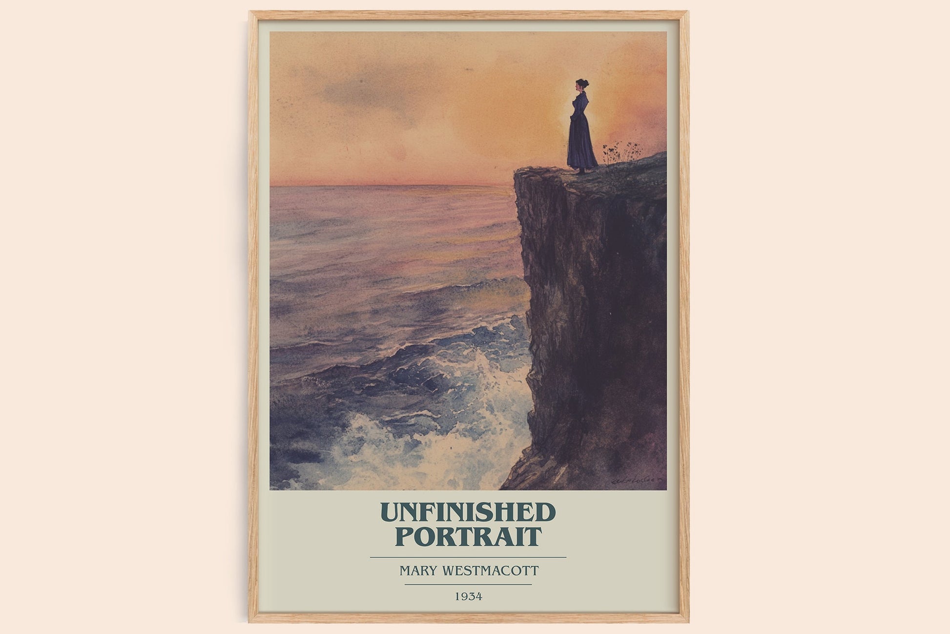 Unfinished Portrait book cover book poster by Mary Westmacott – framed literary art print