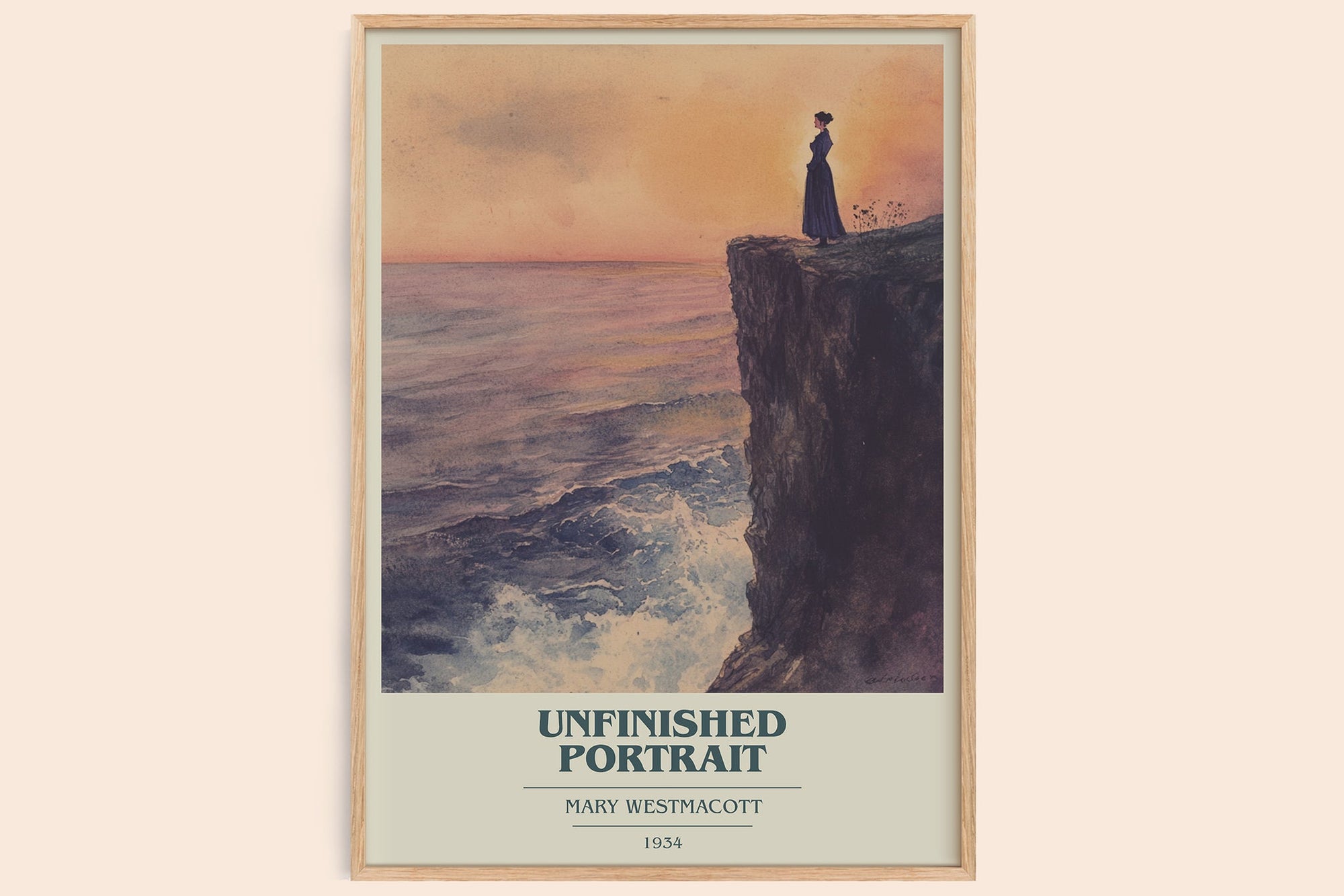 Unfinished Portrait book cover book poster by Mary Westmacott – framed literary art print