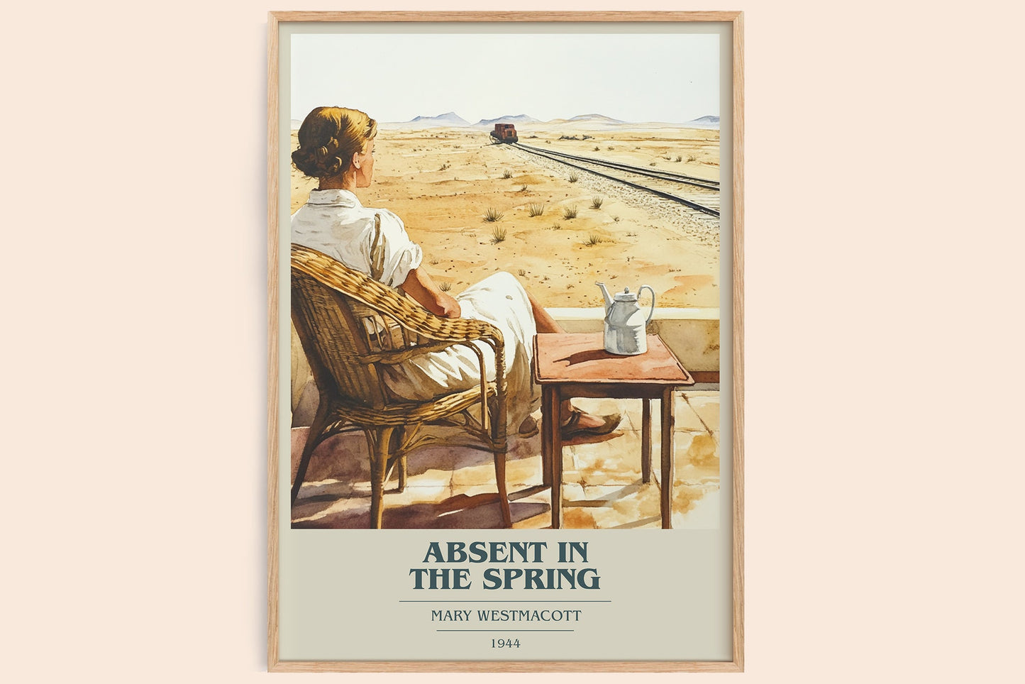 Absent In The Spring book cover book poster by Mary Westmacott – framed literary art print
