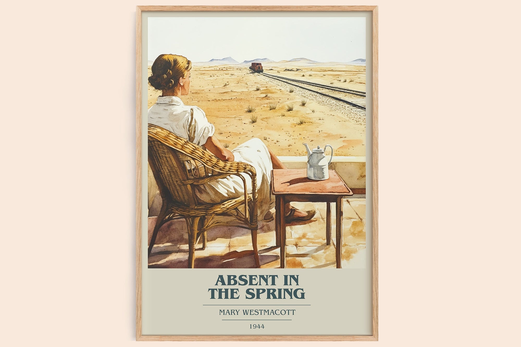 Absent In The Spring book cover book poster by Mary Westmacott – framed literary art print